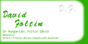 david foltin business card